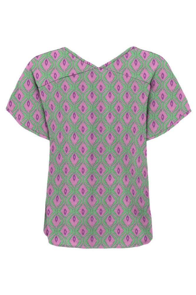 ONLNOVA LIFE VIS S/S EMMY TOP AOP 15291289 DEEP MINT/522 VIBRAN